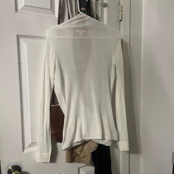 Lilly Pulitzer Sydelle Wrap Sweater, Ivory, Cashmere Blend, Size Medium - Picture 3 of 16